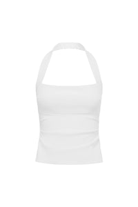 PARKER HALTER TOP - WHITE