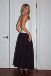ZIMA FLOWY A-LINE MIDI SKIRT - BLACK