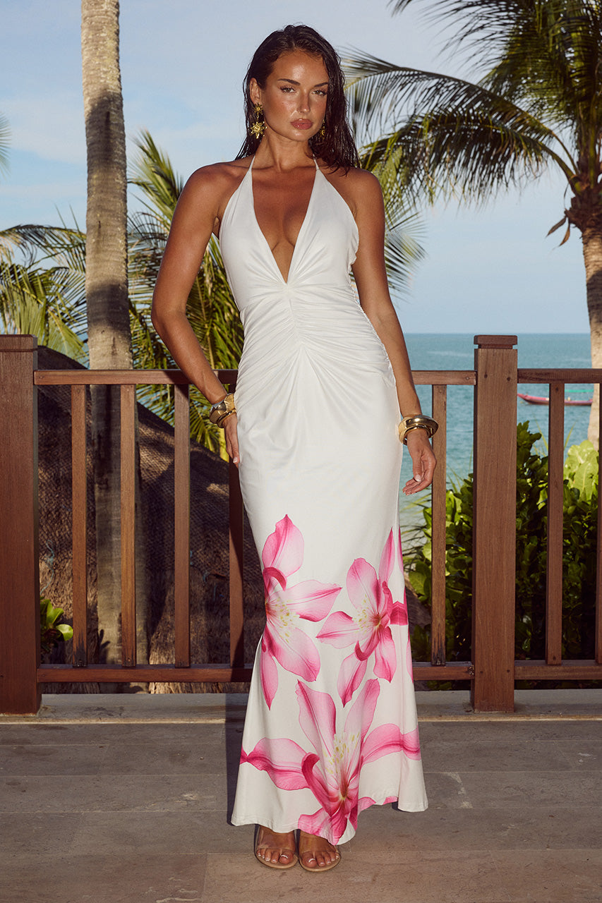 PRIMROSE MAXI DRESS - PINK FLOWER