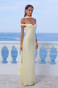RAPHAELLA OFF SHOULDER MAXI DRESS - BUTTERMILK