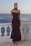 RAPHAELLA OFF SHOULDER MAXI DRESS - NOIR