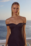 RAPHAELLA OFF SHOULDER MAXI DRESS - NOIR