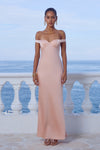 RAPHAELLA OFF SHOULDER MAXI DRESS - PEACH