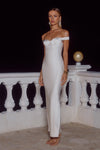 RAPHAELLA OFF SHOULDER MAXI DRESS - PEARL