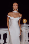RAPHAELLA OFF SHOULDER MAXI DRESS - PEARL