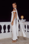 RAPHAELLA OFF SHOULDER MAXI DRESS - PEARL