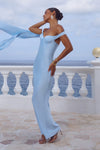 RAPHAELLA OFF SHOULDER MAXI DRESS - SKY BLUE