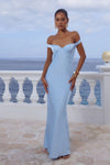 RAPHAELLA OFF SHOULDER MAXI DRESS - SKY BLUE