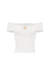 REMINA RUCHED OFF SHOULDER TOP - WHITE