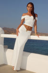 REMINA RUCHED OFF SHOULDER TOP - WHITE