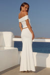 REMINA RUCHED OFF SHOULDER TOP - WHITE