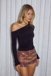 RENZO ONE SHOULDER LONG SLEEVE TOP - BLACK