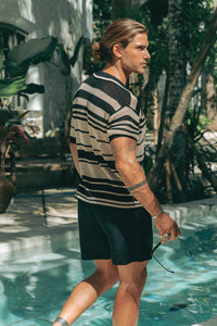 MONROE TOP - BLACK/SAND STRIPE