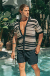 MONROE TOP - BLACK/SAND STRIPE