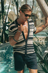 MONROE TOP - BLACK/SAND STRIPE