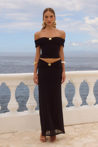 RIKKI MAXI SKIRT - BLACK