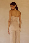 RILEY STRAPLESS KNIT TOP - SAND