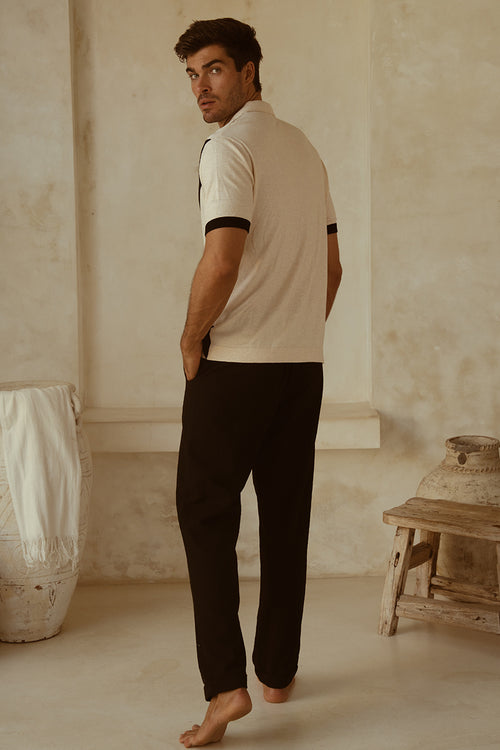 ARCHIE SHIRT - SAND/BLACK