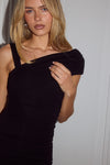 LARSEN DRAPE OFF SHOULDER TOP - BLACK