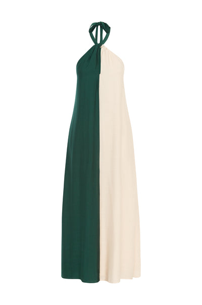 RIVIERA MAXI DRESS - EMERALD/SAND