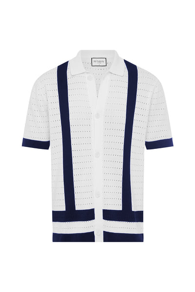 REGGIE SHIRT - WHITE/NAVY