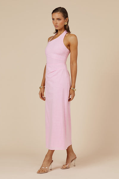 SAPHIRA LONG MIDI DRESS - BUBBLEGUM