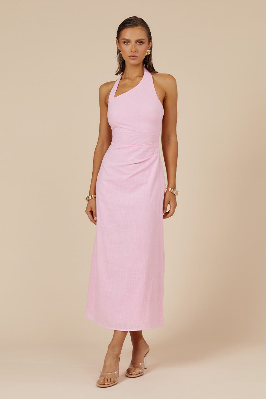 SAPHIRA LONG MIDI DRESS - BUBBLEGUM