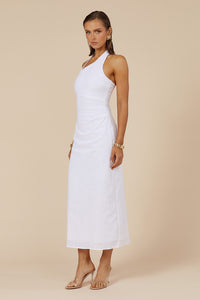 SAPHIRA LONG MIDI DRESS - WHITE