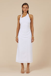 SAPHIRA LONG MIDI DRESS - WHITE