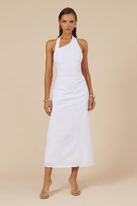 SAPHIRA LONG MIDI DRESS - WHITE