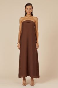 SAPHIRA MAXI DRESS - CHOCOLATE