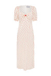 SARELA MIDI DRESS - WHITE/RED