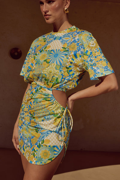 SARICO MINI DRESS - ANACAPRI LEMON