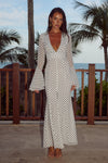 SARI MAXI DRESS - WHITE POLKA