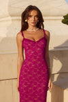 SARTA LACE MAXI DRESS - BERRY