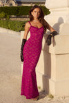SARTA LACE MAXI DRESS - BERRY