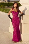 SARTA LACE MAXI DRESS - BERRY
