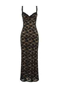 SARTA LACE MAXI DRESS - BLACK