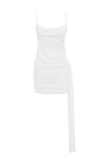SEANNA RUCHED SEQUIN MINI DRESS - OFF WHITE