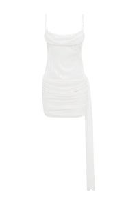 SEANNA RUCHED SEQUIN MINI DRESS - OFF WHITE