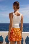 IDALIA SEQUIN MINI SKIRT - ORANGE