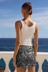 IDALIA SEQUIN MINI SKIRT - SILVER
