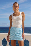 ORION MINI SKIRT - BLUE SEQUIN