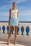 ORION MINI SKIRT - BLUE SEQUIN