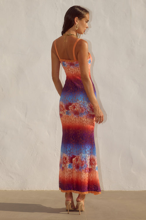 SERINA LACE MAXI DRESS - NADIA PINK OMBRE