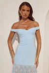 SHAYLA OFF SHOULDER MAXI DRESS - BLUEBELL