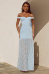 SHAYLA OFF SHOULDER MAXI DRESS - BLUEBELL