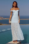 SHAYLA OFF SHOULDER MAXI DRESS - BLUEBELL