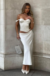 OURA MIDI SKIRT - IVORY