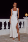 ESME HIGH SPLIT MAXI DRESS - PEARL
